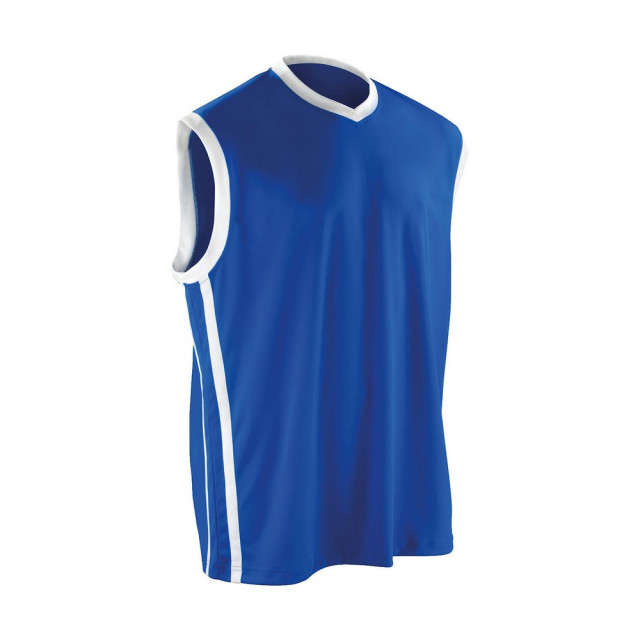 Spiro Impact Heren quick dry mouwloos basketbalshirt UTFK2061_royalbluewhite large