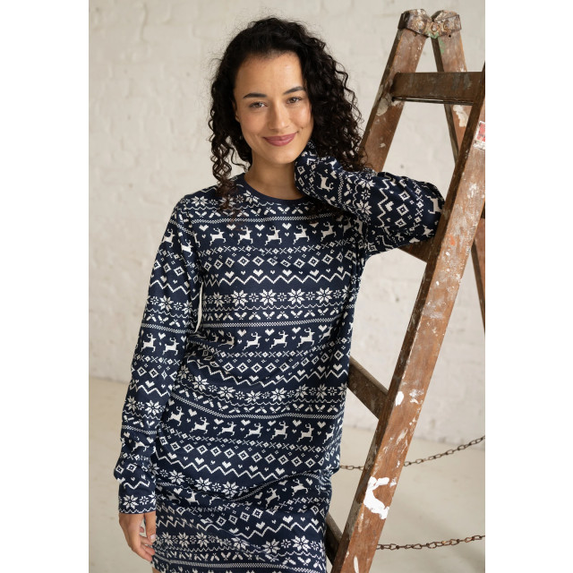 By Louise Dames nachthemd lange mouw winter print BL-413-02 large