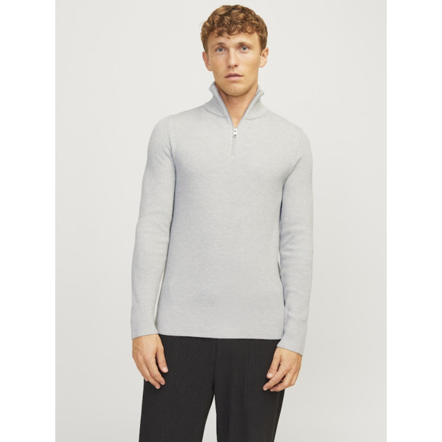 Jack & Jones jjeperfect knit half zip sn 12257773 light grey melange 05711.910.0016 large