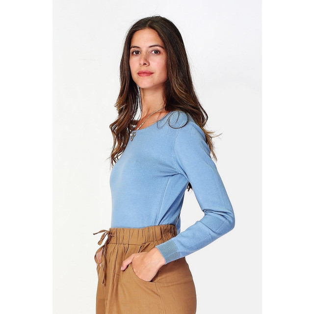 William de Faye Lange mouwen ronde hals - WF2406_BLEUGRIS large
