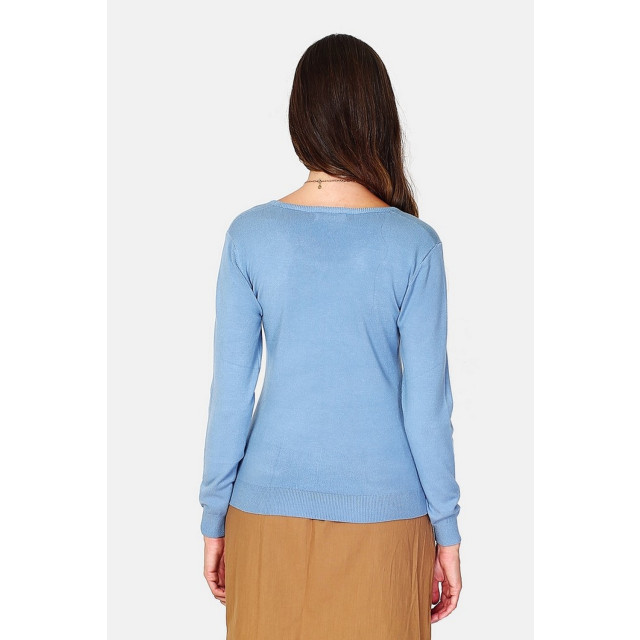 William de Faye Lange mouwen ronde hals - WF2406_BLEUGRIS large
