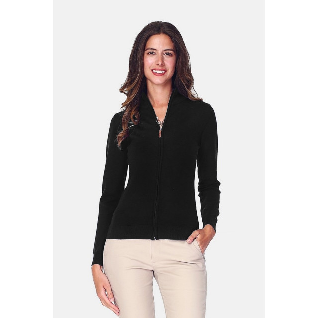 William de Faye Vest met rits aan de mouwen zwart WF315_NOIR large