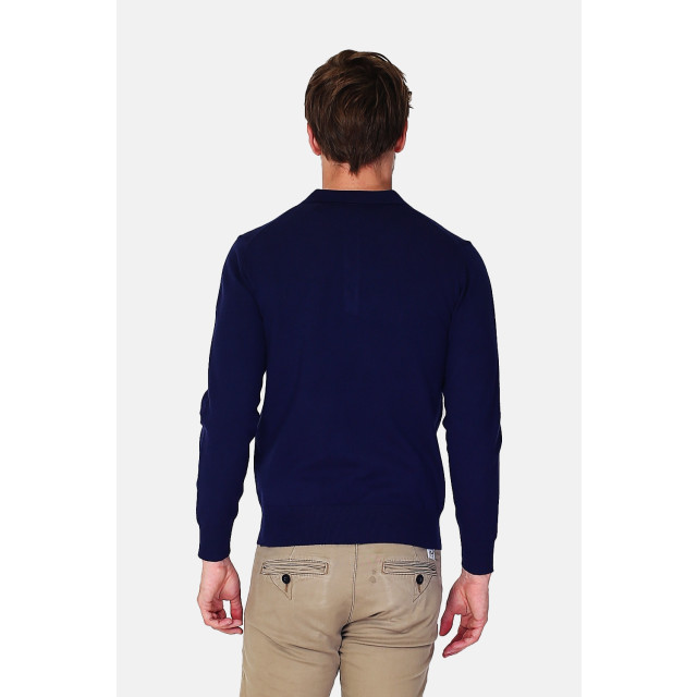 William de Faye Longsleeve polo night WFM90_Night blue large