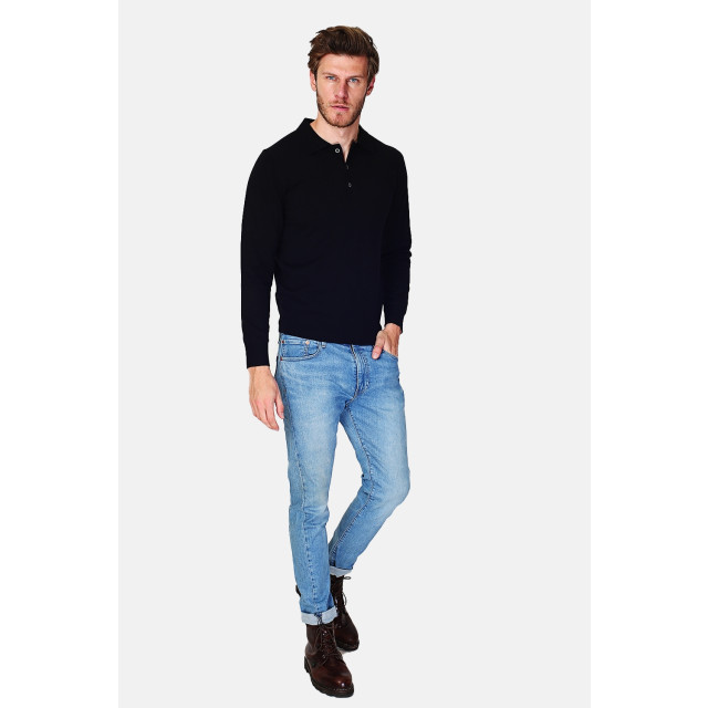 William de Faye Longsleeve polo - WFM90_Black large