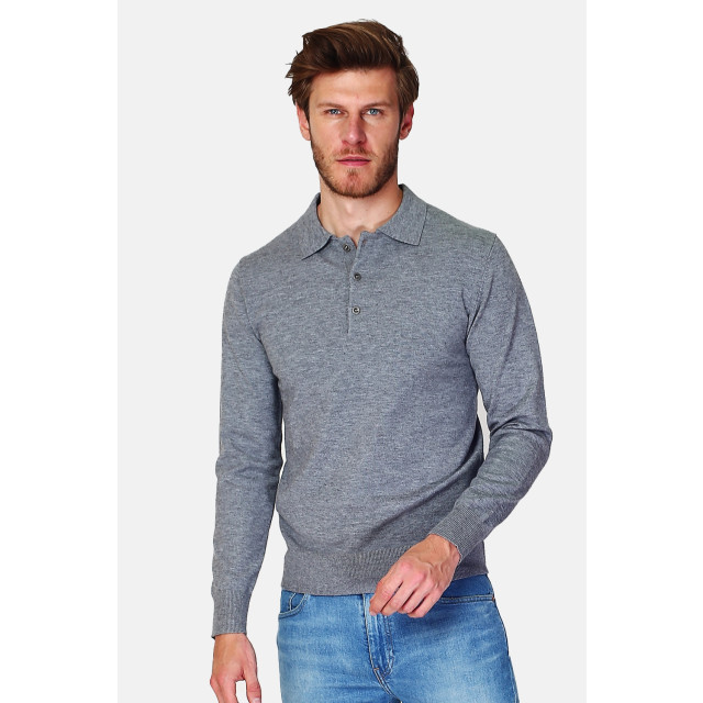 William de Faye Longsleeve polo - WFM90_Grey large