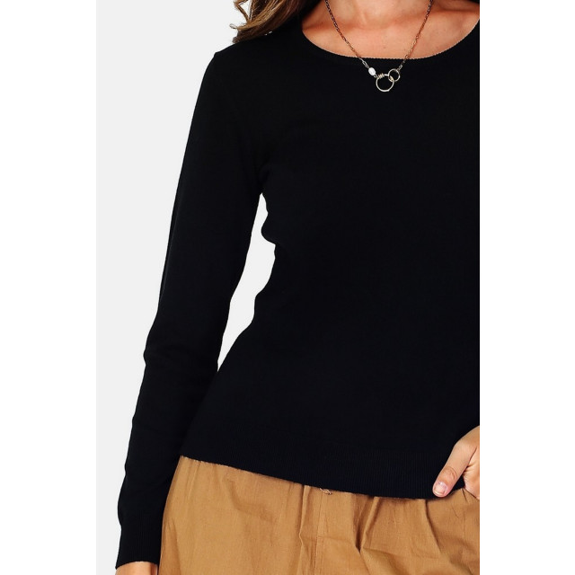 William de Faye Long sleeve crewneck zwart WF2406_NOIR large