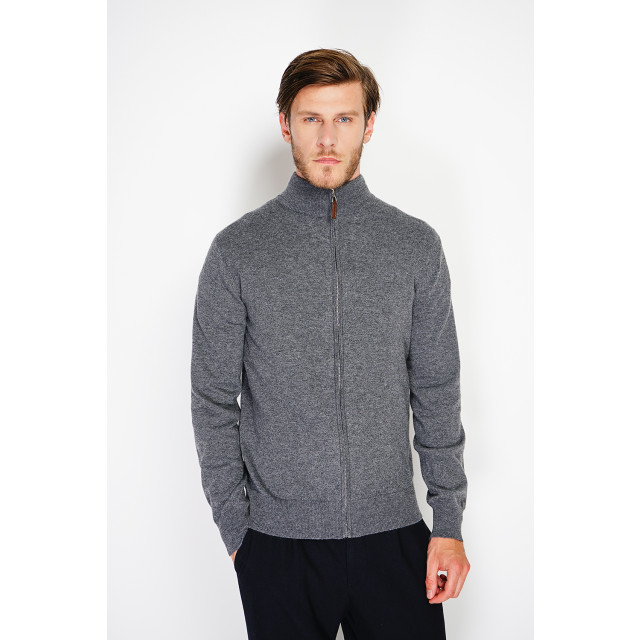 William de Faye Long-sleeved vest loup WFM146_Dark gray large