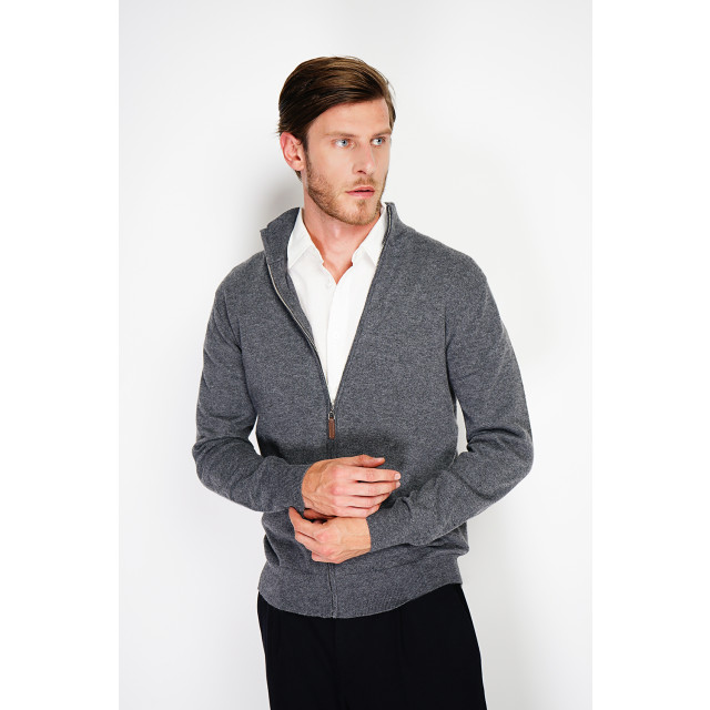 William de Faye Long-sleeved vest loup WFM146_Dark gray large