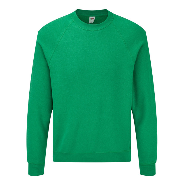 Fruit of the Loom Heren klassieke raglan trui UTFK2837_heathergreen large