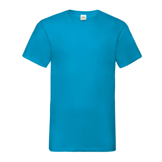 Fruit of the Loom Heren valueweight v neck t-shirt UTFK3313_azureblue large