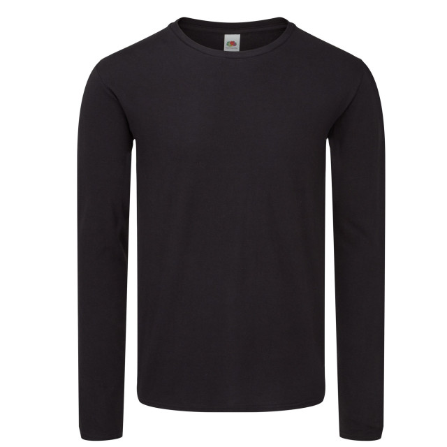 Fruit of the Loom Heren iconic 150 classic t-shirt met lange mouwen UTFK2881_black large