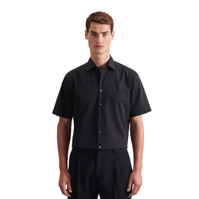 Seidensticker Heren kent kraag regular business shirt met korte mouwen UTFK2934_black large
