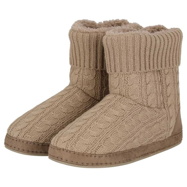Apollo Dames pantoffels kabel patroon taupe 000123828007-003 large