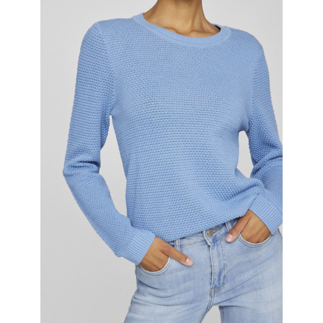 Vila vidalo o-neck l/s knit top- noos 14082767 blissful blue 06712.240.0070 large