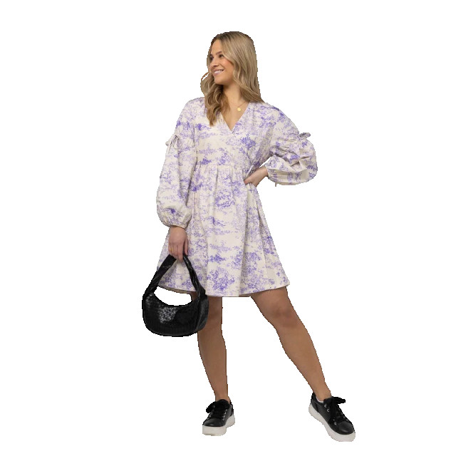 Norr Wishfull wrap dress lavender print - Wishfull wrap dress lavender print - NORR large