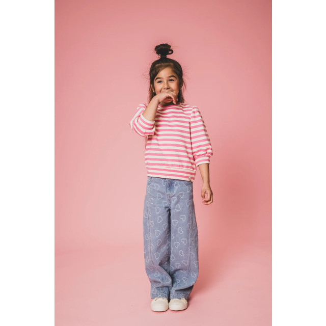 Looxs Revolution Sweater pink stripe voor meisjes in de kleur 2501-7322-298 large