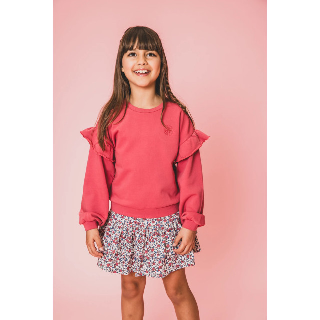 Looxs Revolution Sweater pink punch ruffle voor meisjes in de kleur 2501-7310-212 large