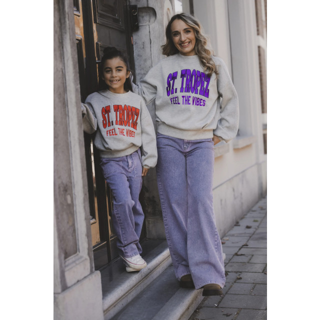 Looxs Revolution Super soft viscose sweater grey melee voor meisjes in de kleur 2501-5304-270 large