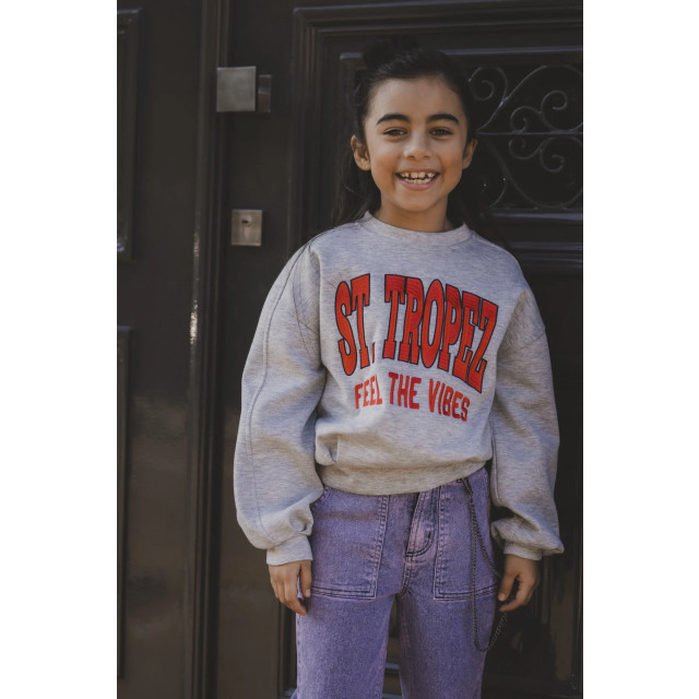 Looxs Revolution Super soft viscose sweater grey melee voor meisjes in de kleur 2501-5304-270 large