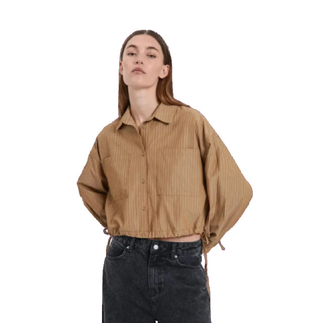 Norr Travis shirt khaki stripe - Travis shirt khaki stripe - NORR large
