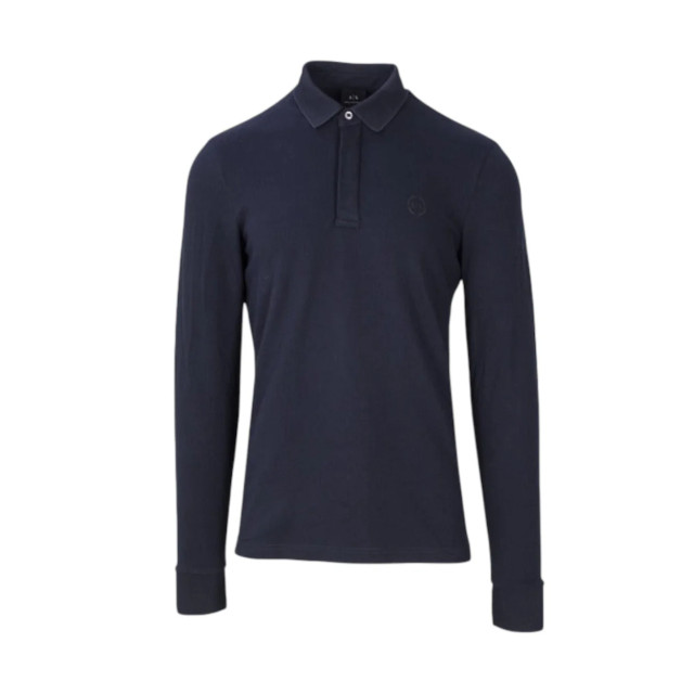 Armani Exchange Polo top heren Armani Exchange Blauw Slim Fit Polo Top Met Lange Mouwen large