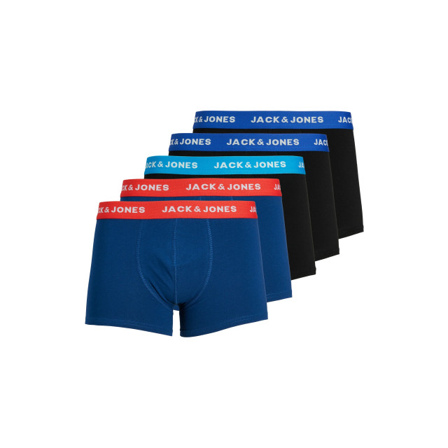 Jack & Jones Heren boxershorts trunks jaclee 5-pack blauw/zwart 12144536 large