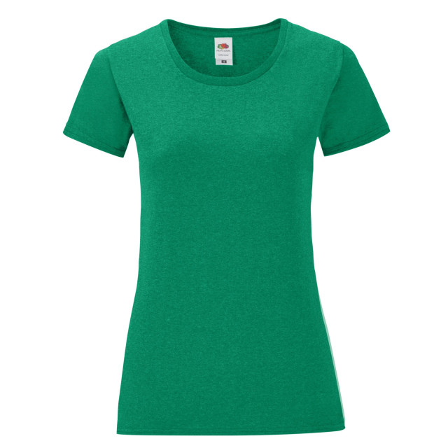 Fruit of the Loom Dames iconic heather t-shirt UTLT1500_heathergreen large