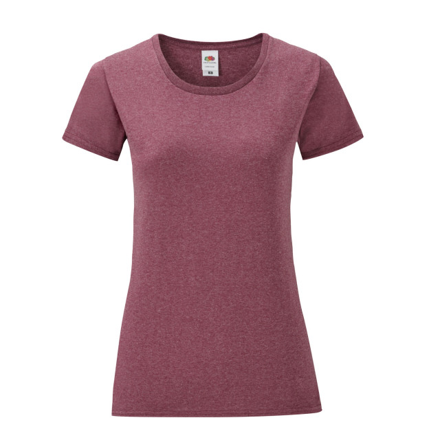 Fruit of the Loom Dames iconisch 150 t-shirt UTFK2930_heatherburgundy large