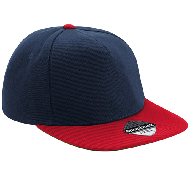 Beechfield Flat peak snapback cap UTFK3088_frenchnavyclassicred large