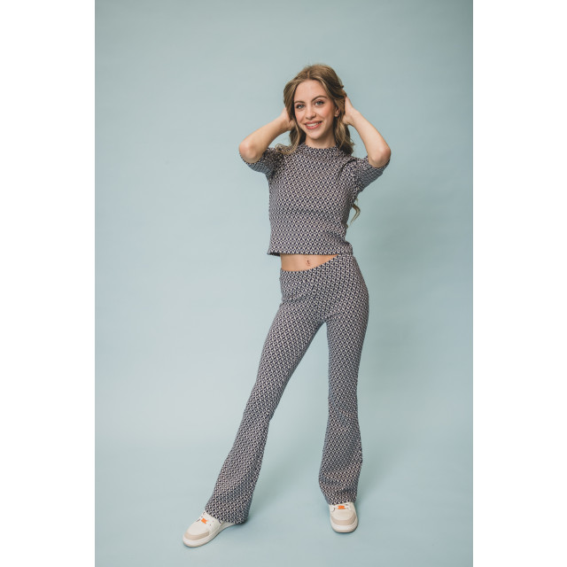 Looxs Revolution Navy jacquard flared broekje voor meisjes in de kleur 2501-5613-029 large