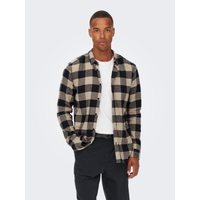 Only & Sons Onsgudmund ls checked shirt noos zand dessin 5309.06.0005 large