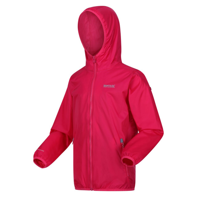 Regatta Groot buitenshuis kinderen/kinderen lever ii packaway rain jacket UTRG1885_pinkpotion large