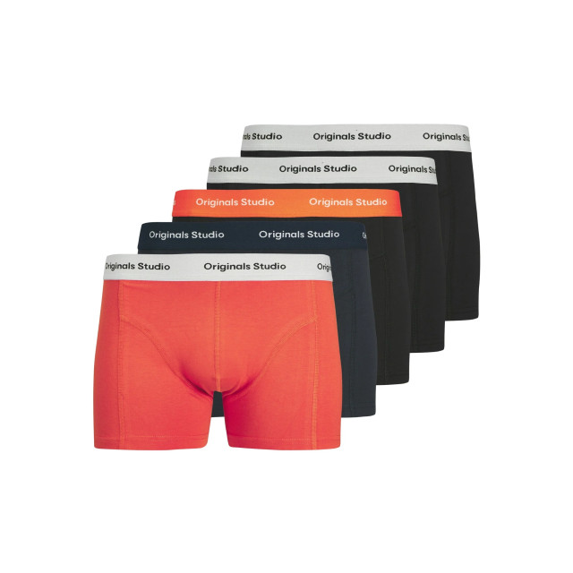 Jack & Jones Heren boxershorts trunks jacvesterbro 5-pack rood/blauw/zwart 12279286 large