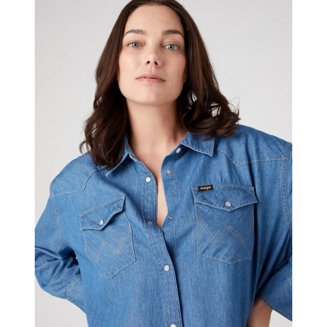 Wrangler Denim shirtdress mid indigo W9P6C3X8E large