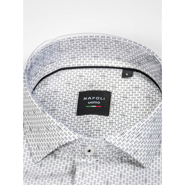 Napoli Uomo overhemd heren wit print italianstyle NAP24-17 large