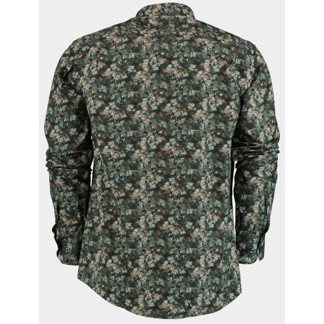 Bos Bright Blue Casual hemd lange mouw green leaves 28402/v03 187383 large