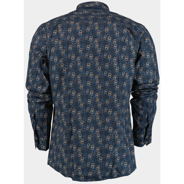 Bos Bright Blue Casual hemd lange mouw blue with flowers 26413/v02 187378 large