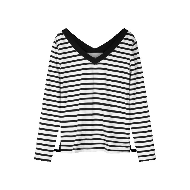 Helena Hart 7650 top v-neck stripe /wit 7650 large