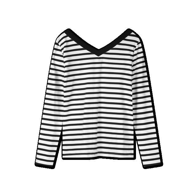Helena Hart 7650 top v-neck stripe /wit 7650 large