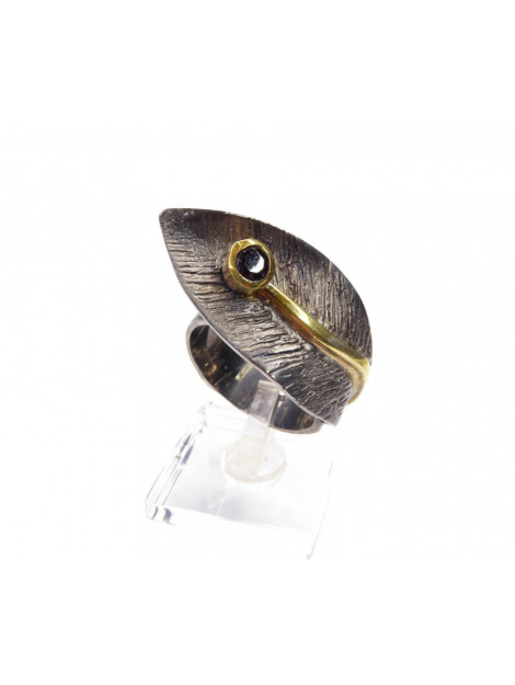 Christian Zilveren blad ring met zwarte zirkonia 879G9-0681JC large