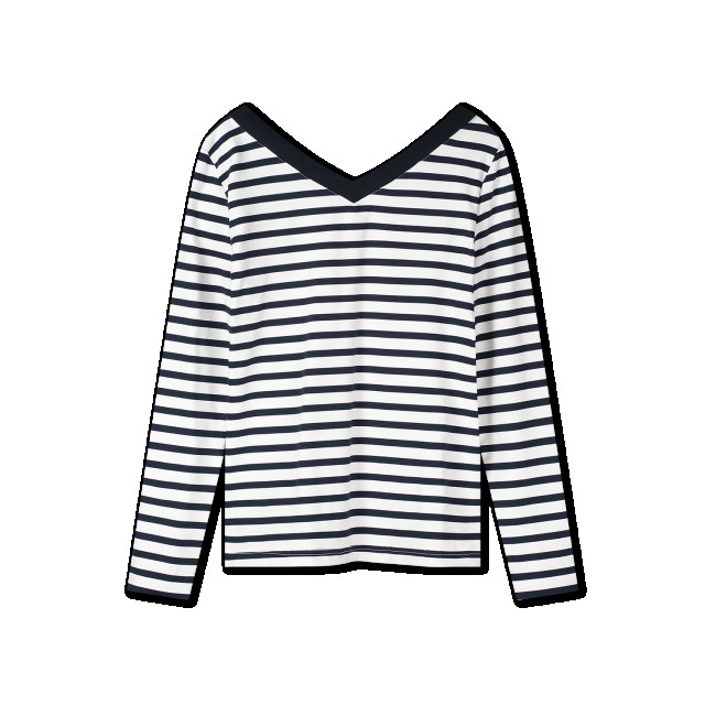 Helena Hart 7650 topv-neck stripe marine/wit 7650 large