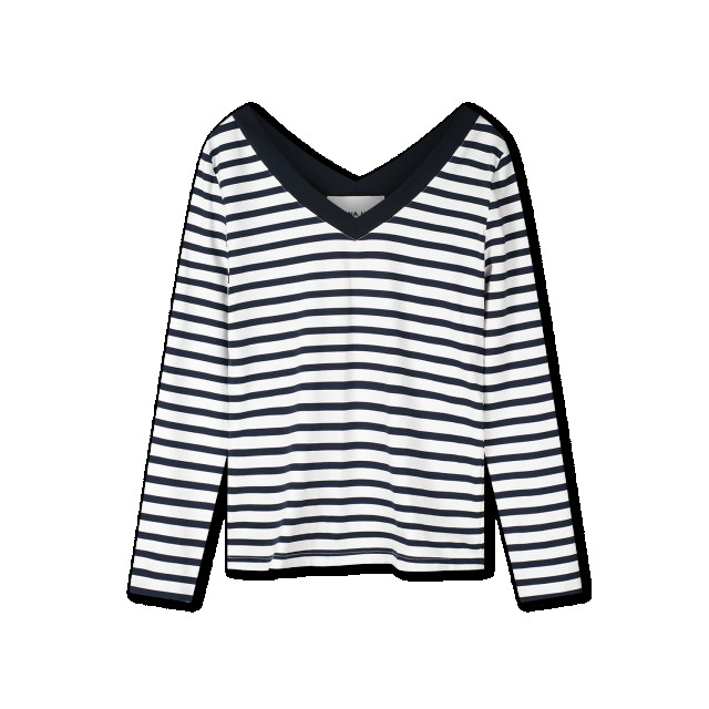 Helena Hart 7650 topv-neck stripe marine/wit 7650 large