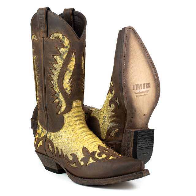 Mayura Boots Cowboy laarzen desert-2567 crazy old sadale / camel 421 DESERT-2567 CRAZY OLD SADALE / PYTHON CAMEL 421  large