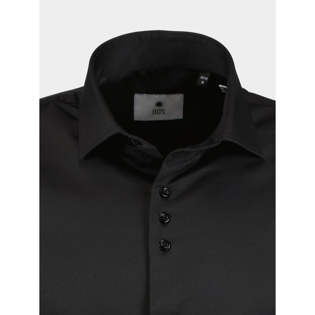 Bos Bright Blue Casual hemd lange mouw slim fit napoli/black 185111 large