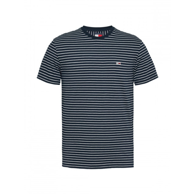 Tommy Hilfiger Dm0dm20377 0a6 -  slim stripe tee -  dark navy ecru t-shirt - 0A6 Dark Navy Ecru/DM0DM20377 Slim Stripe Tee large