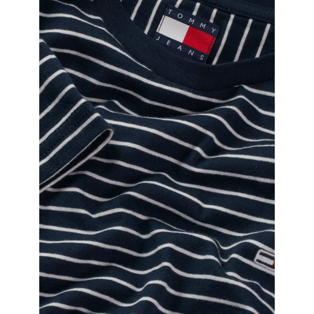 Tommy Hilfiger Dm0dm20377 0a6 -  slim stripe tee -  dark navy ecru t-shirt - 0A6 Dark Navy Ecru/DM0DM20377 Slim Stripe Tee large