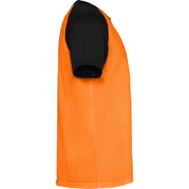 Roly Kinderen/kinderen indianapolis sport t-shirt met korte mouwen UTPF4443_fluroorangesolidblack large