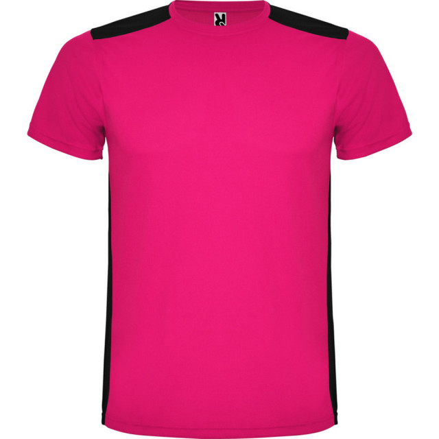 Roly Kinderen/kinderen detroit sport t-shirt UTPF4444_fuchsiasolidblack large