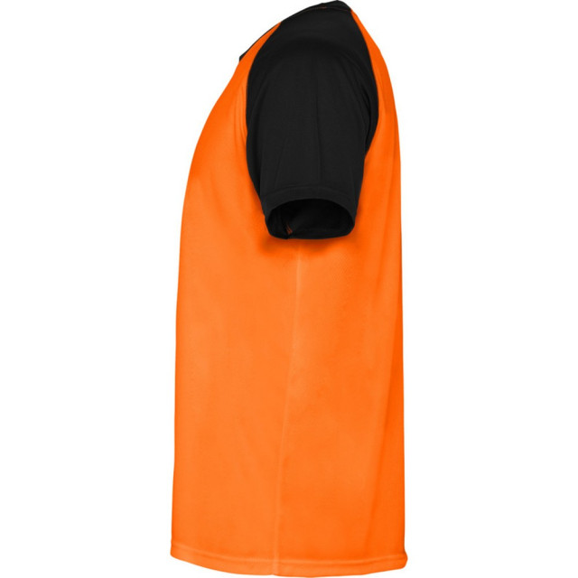 Roly Kinderen/kinderen indianapolis sport t-shirt met korte mouwen UTPF4443_fluroorangesolidblack large
