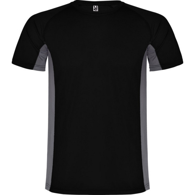Roly Kinderen/kinderen shanghai sport t-shirt met korte mouwen UTPF4442_solidblackdarklead large